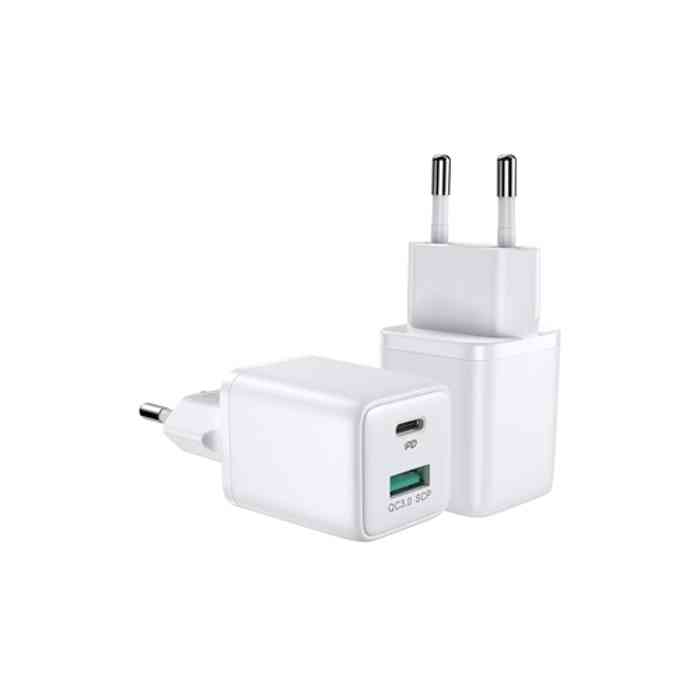 Joyroom L-QP303 Fast Charger 30W with USB-C Power Delivery for iPhone 13 Dual Port PD+QC3.0 Intelligent Fast Charger Adapter